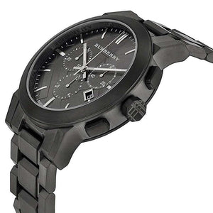 Burberry Men's BU9354 Large Check Gray Ion Plated Stainless Steel Watch - WATCH & WATCH