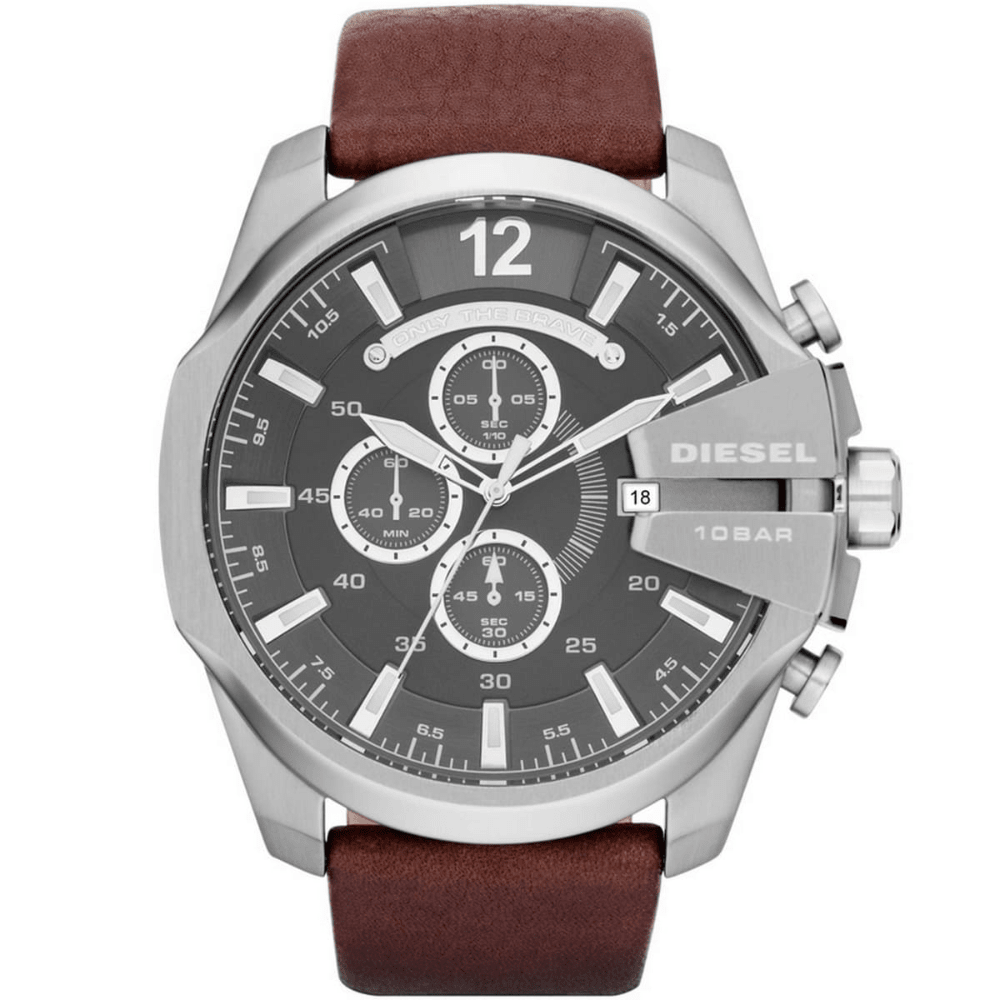 Diesel DZ4290 Mega Chief Grey Dial Chronograph Men's Watch - WATCH & WATCH