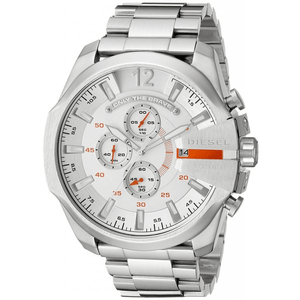 Diesel DZ4328 Mega Chief Chronograph Silver Dial Men's Watch - WATCH & WATCH
