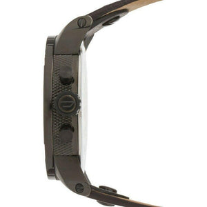 Diesel DZ7257 Bad Ass Chronograph Blue Dial Black Leather Men's Watch - WATCH & WATCH