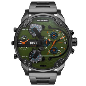 Diesel Mr. Daddy DZ7477 Green Dial Gunmetal Men's Watch - WATCH & WATCH