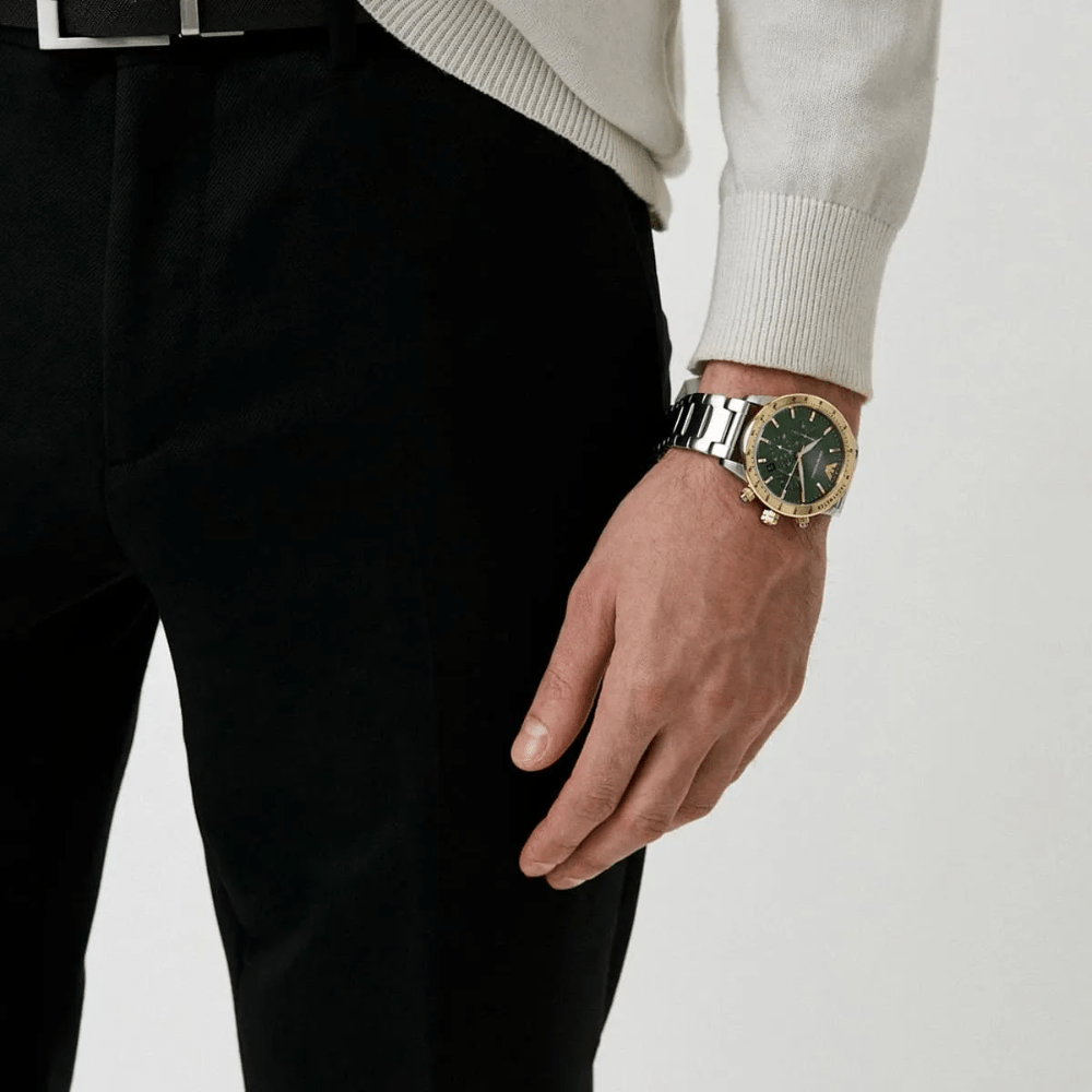 Emporio Armani AR11454 Chronograph Green Dial Men’s Watch - WATCH & WATCH