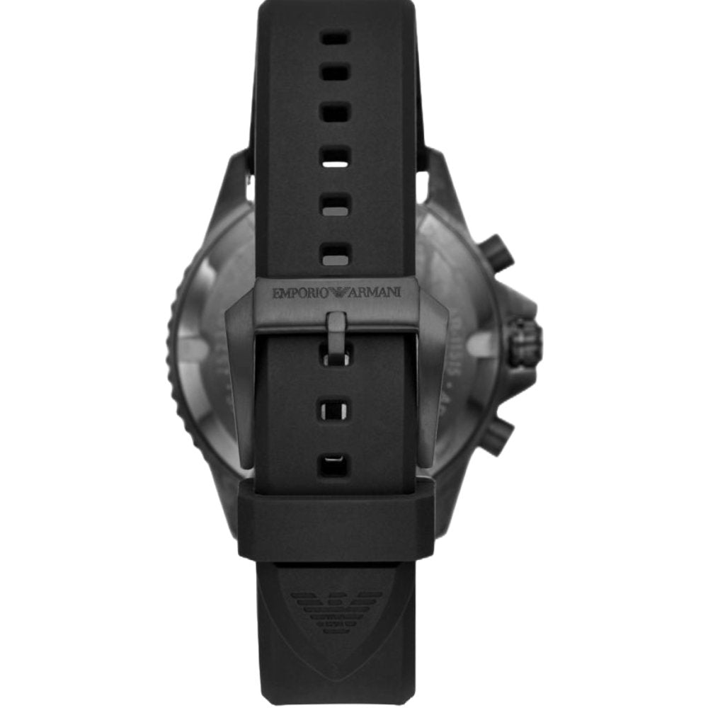 Emporio Armani AR11515 Diver Black Silicone Chronograph Men’s Watch - WATCH & WATCH