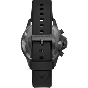 Emporio Armani AR11515 Diver Black Silicone Chronograph Men’s Watch - WATCH & WATCH