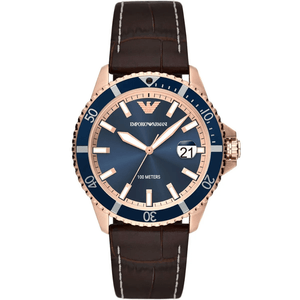 Emporio Armani AR11556 Diver Blue Dial Men's Watch - WATCH & WATCH