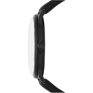 Emporio Armani AR11573 Three - Hand Date Black Leather Men’s Watch - WATCH & WATCH