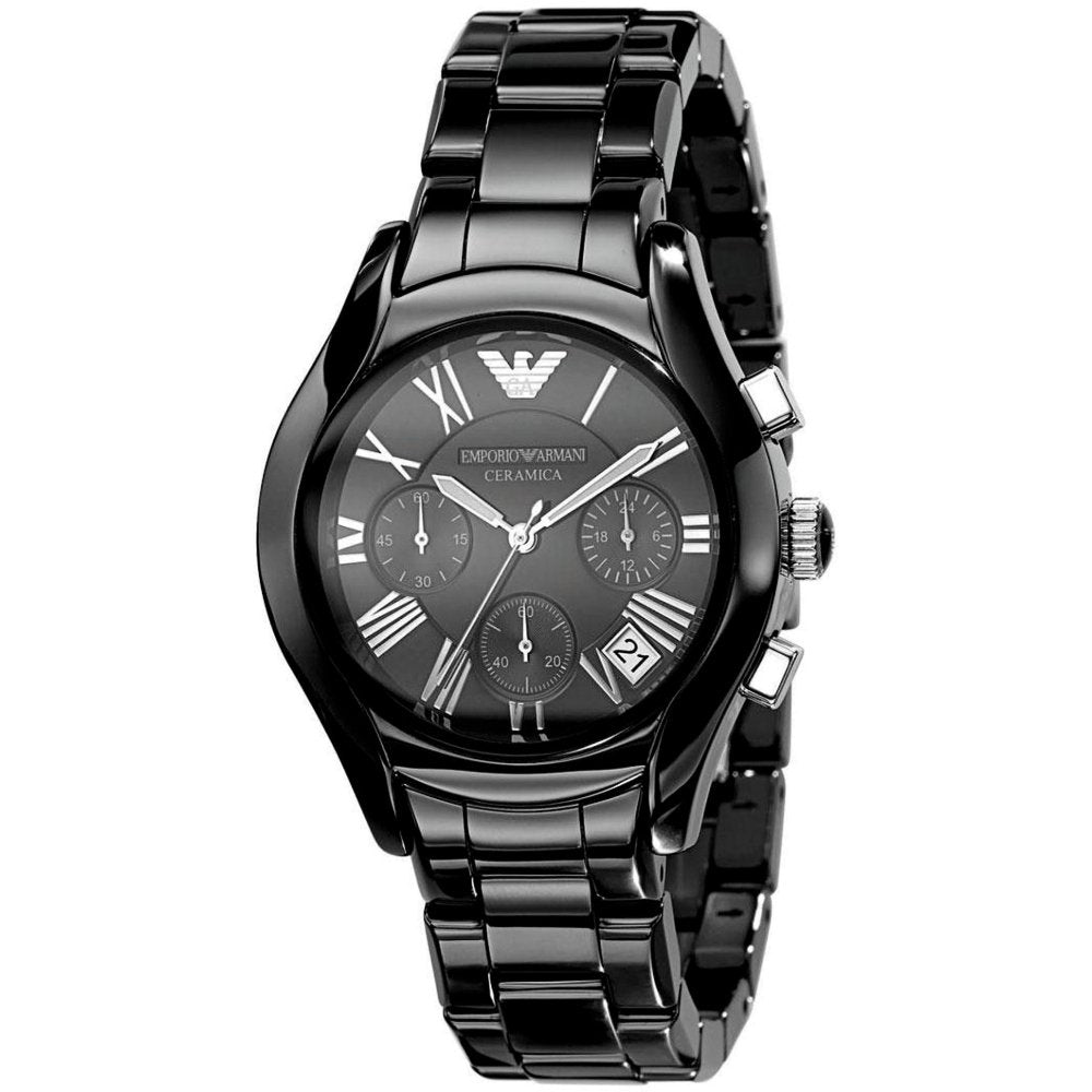 Emporio Armani AR1401 Chronograph Ceramica Black Men's Watch - WATCH & WATCH