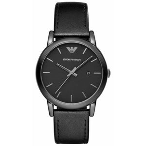 Emporio Armani AR1732 Luigi Classic Black Leather Strap Men's Watch - WATCH & WATCH