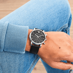 Emporio Armani AR1828 Black Dial Men's Watch - WATCH & WATCH