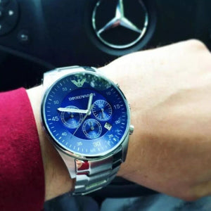 Emporio Armani AR5860 Blue Dial Chronograph Men's Watch - WATCH & WATCH