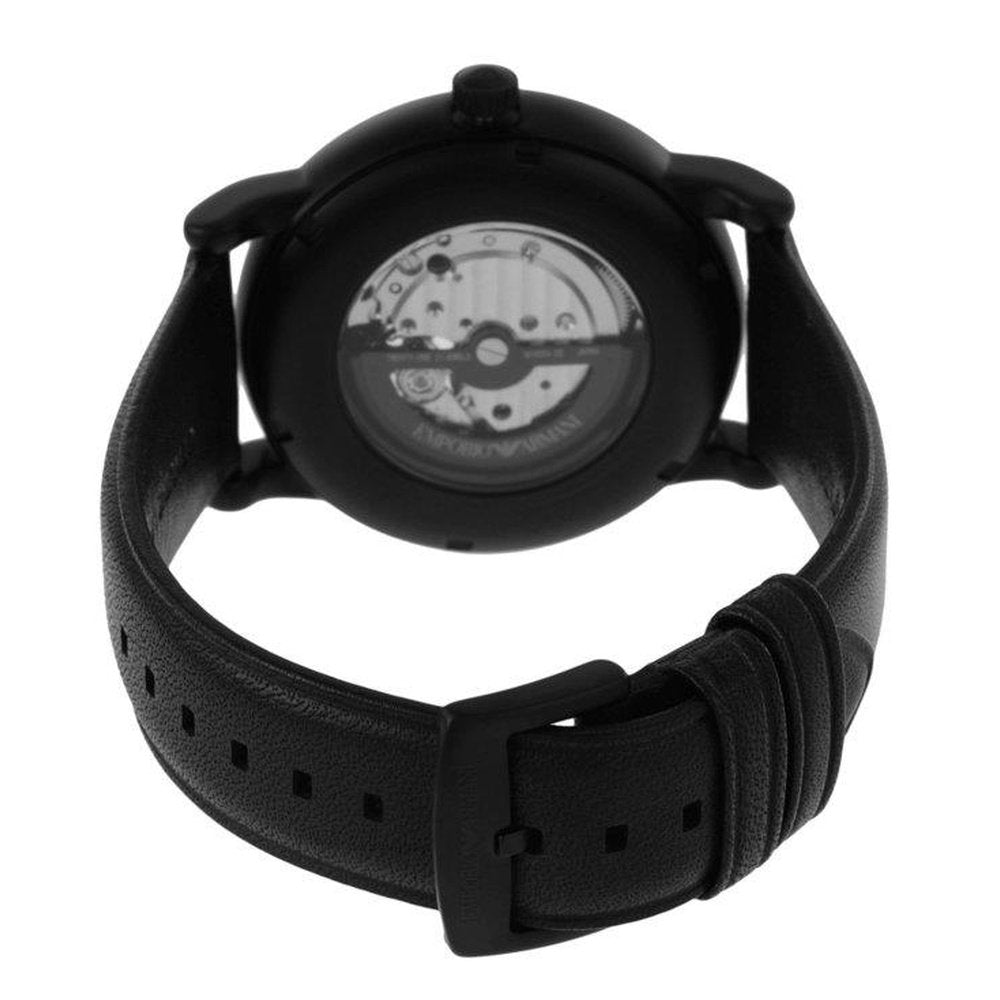 Emporio Armani AR60012 Sport Classic Luigi Black Dial Leather Band Mens Watch - WATCH & WATCH