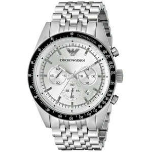 Emporio Armani AR6073 Sportivo Silver Chronograph Men's Watch - WATCH & WATCH