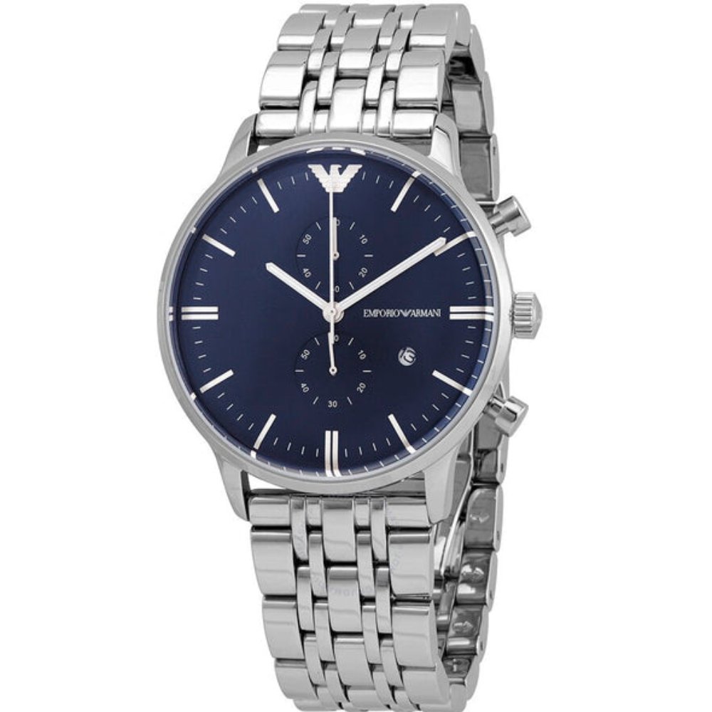 Emporio Armani AR80013 Blue Dial Chronograph Men's Watch - WATCH & WATCH