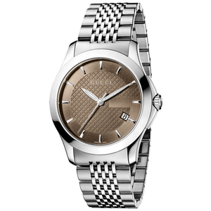 Gucci YA126406 G-Timeless Brown Dial Men's Watch - WATCH & WATCH