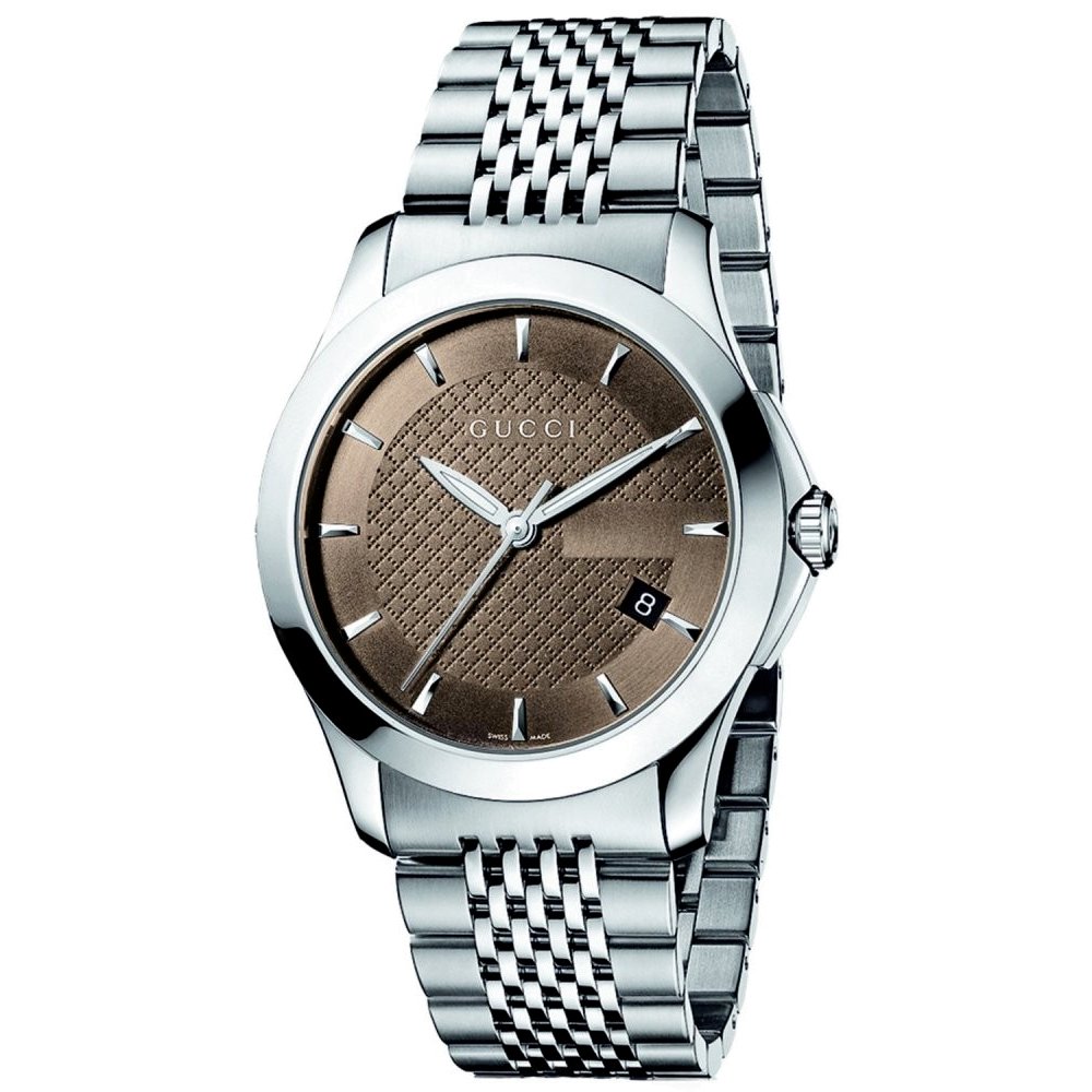 Gucci YA126406 G - Timeless Brown Dial Men's Watch - WATCH & WATCH