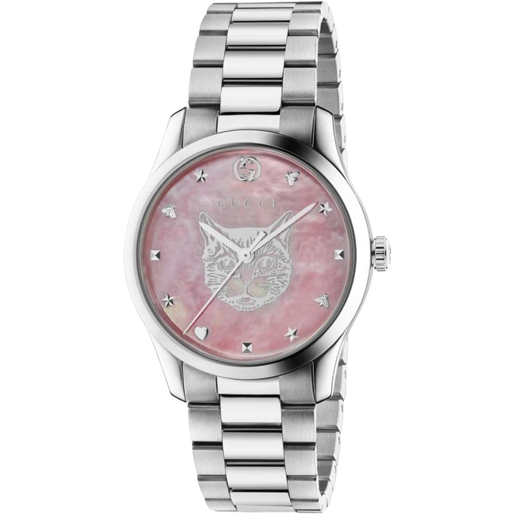 Gucci YA1264166 G - Timeless Pink Mother of Pearl Dial Unisex Watch - WATCH & WATCH