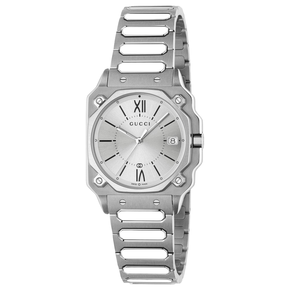 Gucci YA166504 G - Flat Silver Dial Unisex Watch - WATCH & WATCH