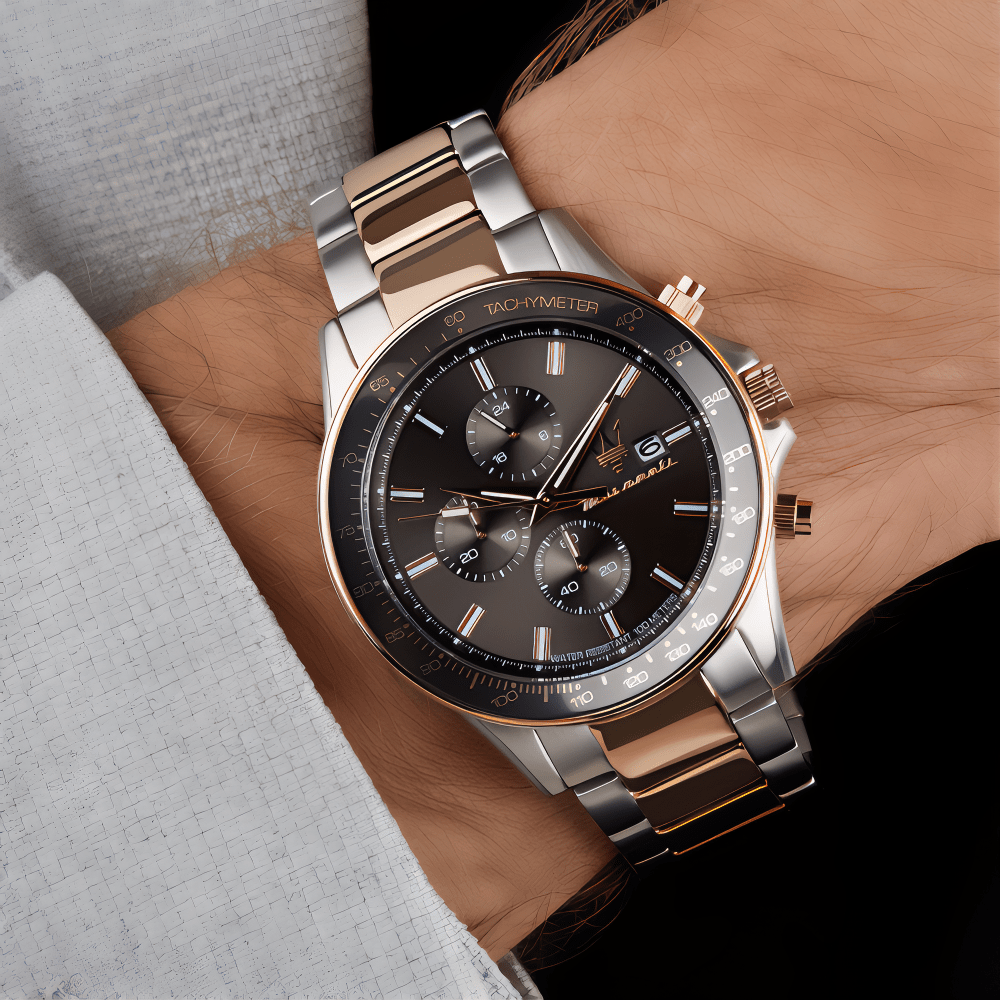 Maserati R8873640014 Sfida Chronograph Black Dial Two - Tone Men's Watch - WATCH & WATCH