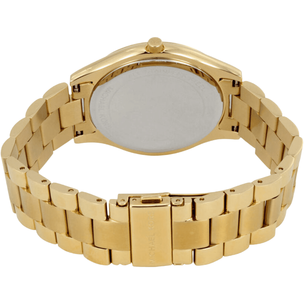 Michael Kors MK3478 Slim Runway Black Dial Gold - tone Ladies Watch - WATCH & WATCH