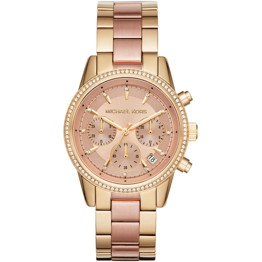 Michael Kors MK6475 Ritz Two Tone Chronograph Ladies Watch - WATCH & WATCH