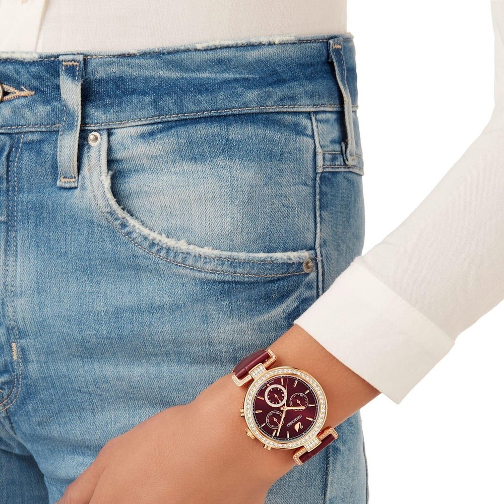 Swarovski 5416701 Era Journey Dark Red Rose - Gold Tone PVD Women's Watch - WATCH & WATCH