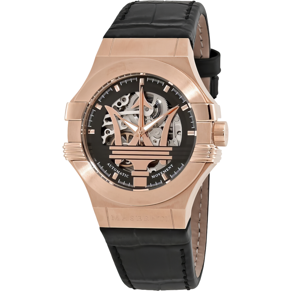 Maserati R8821108025 Automatic Skeleton Dial Rose Gold Men's Watch