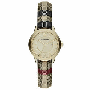 Burberry BU10104 Honey Check Stamped Dial Ladies Watch - WATCH & WATCH