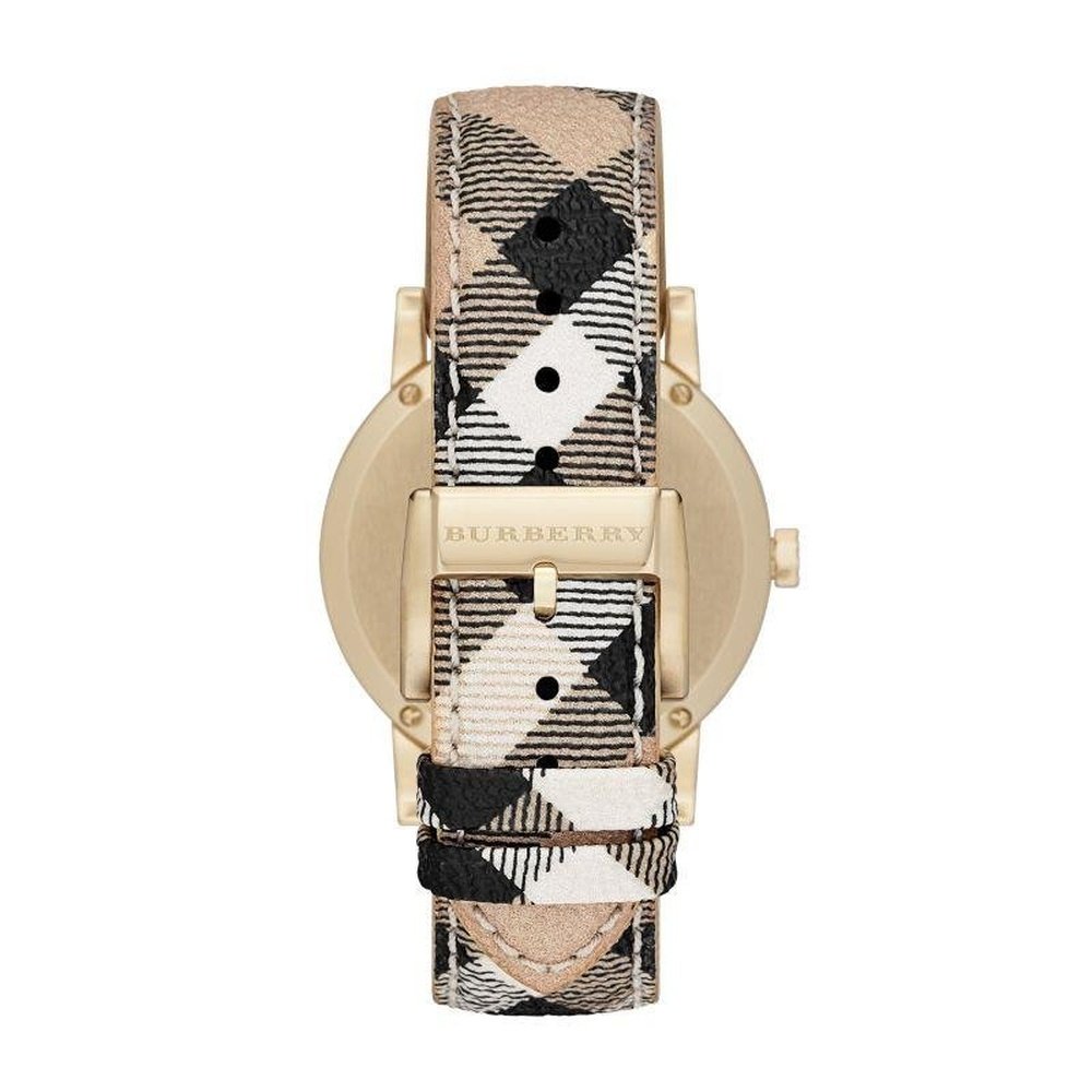 Burberry BU9026 The City Champagne Dial Check Strap Women's Watch - WATCH & WATCH