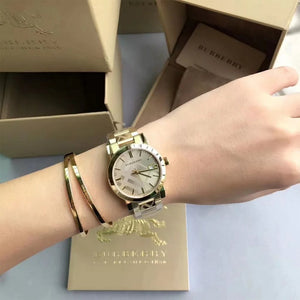 Burberry BU9033 The City Yellow Gold Unisex Watch - WATCH & WATCH