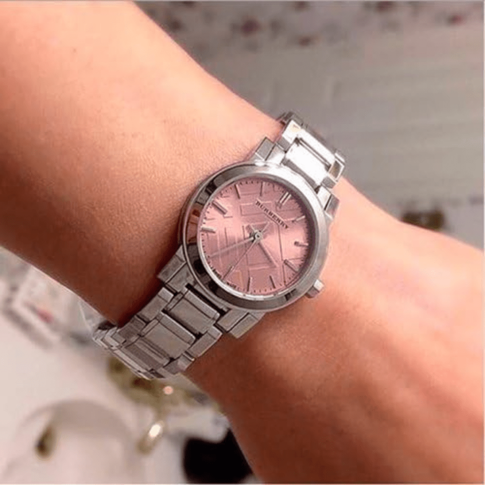 Burberry BU9124 Pink Dial Ladies Watch - WATCH & WATCH