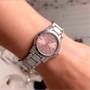 Burberry BU9124 Pink Dial Ladies Watch - WATCH & WATCH