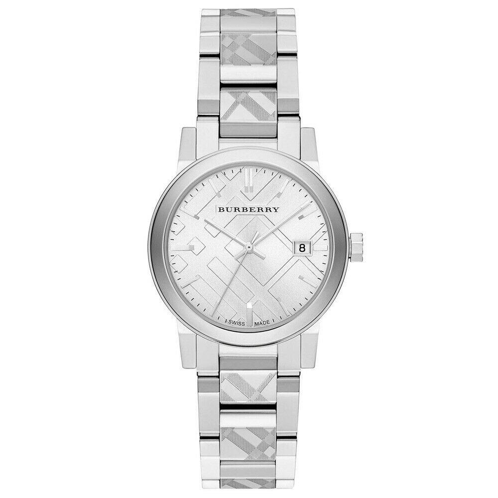 Burberry BU9144 Silver Check Stamped Dial Women's Watch - WATCH & WATCH