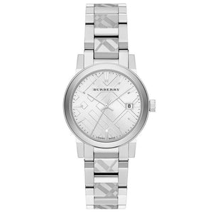 Burberry BU9144 Silver Check Stamped Dial Women's Watch - WATCH & WATCH