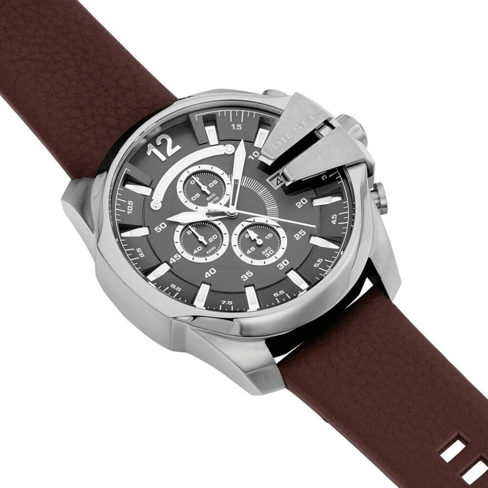 Diesel DZ4290 Mega Chief Grey Dial Chronograph Men's Watch - WATCH & WATCH