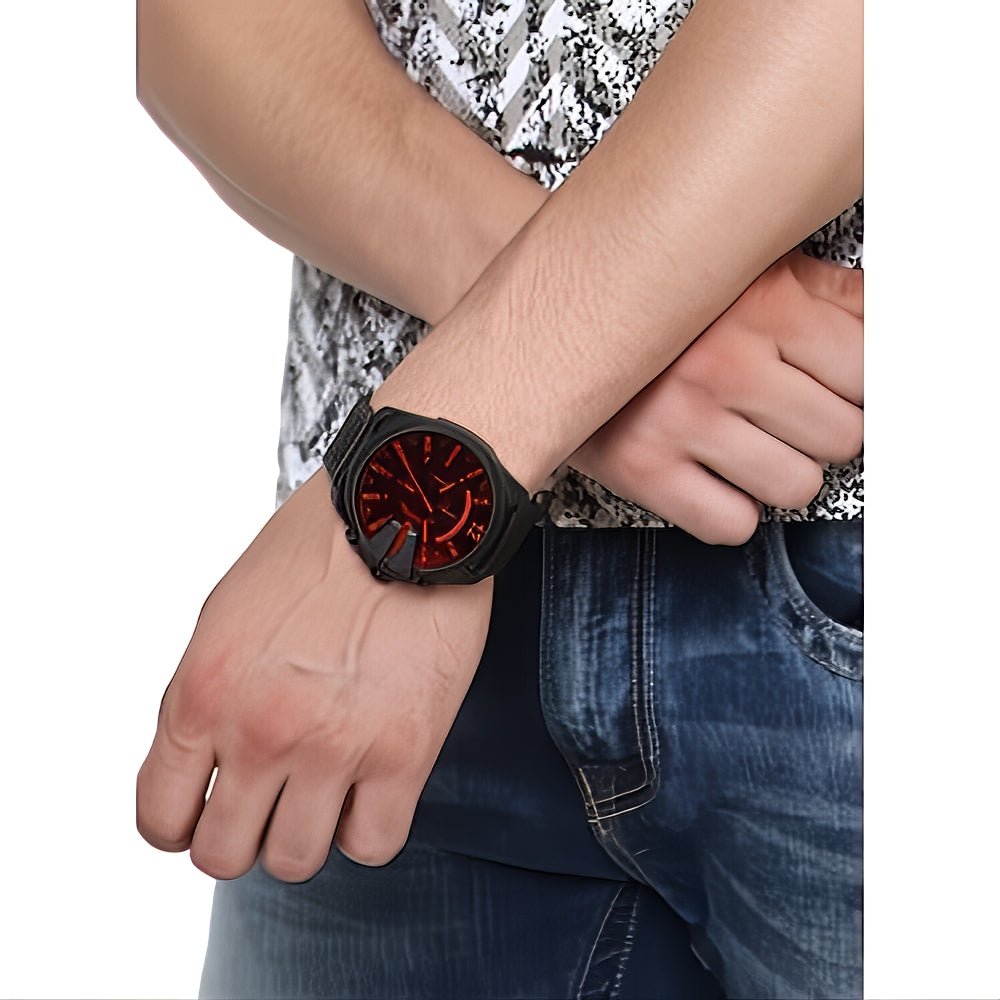 Diesel DZ4460 Mega Chief Chronograph Quartz Red Dial Men's Watch - WATCH & WATCH