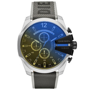 Diesel DZ4523 MEGA CHIEF Chrono Oversize 54mm Leather Black Gray Mens Wristwatch - WATCH & WATCH