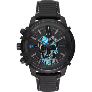 Diesel DZ4576 Griffed Chronograph Black Leather Watch - WATCH & WATCH