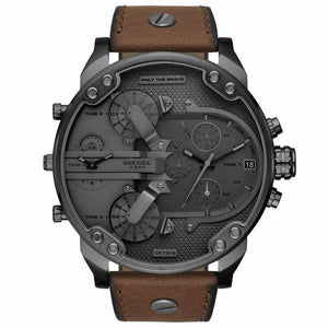 Diesel DZ7413 Mr. Daddy 2.0 Chronograph Brown Leather Men's Watch - WATCH & WATCH