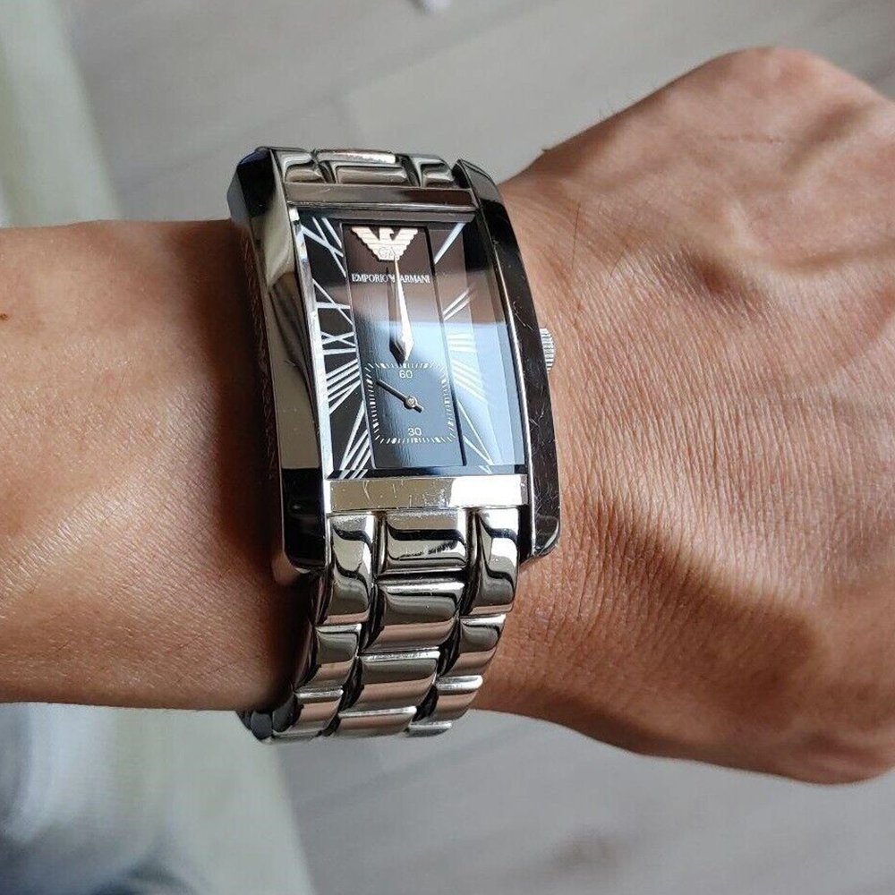 Emporio Armani AR0156 Classic Black Rectangle Men's Watch WATCH