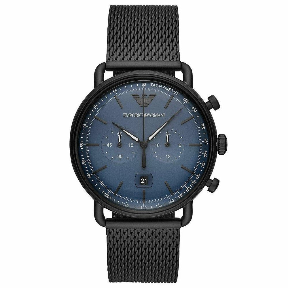 Emporio Armani AR11201 Chronograph Date Mesh Bracelet Strap Men's Watch - WATCH & WATCH
