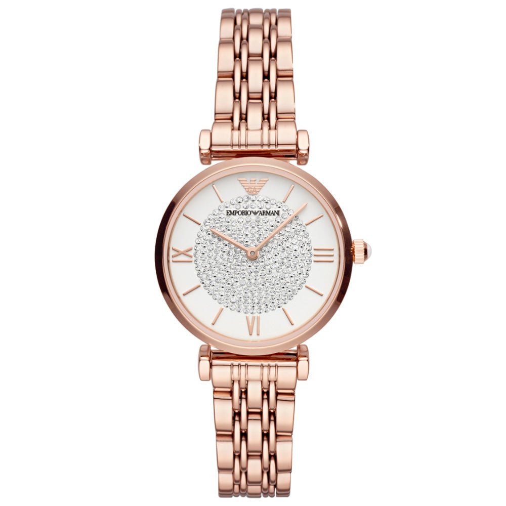 Emporio Armani T-Bar Rose Gold Tone Ladies Watch AR11244