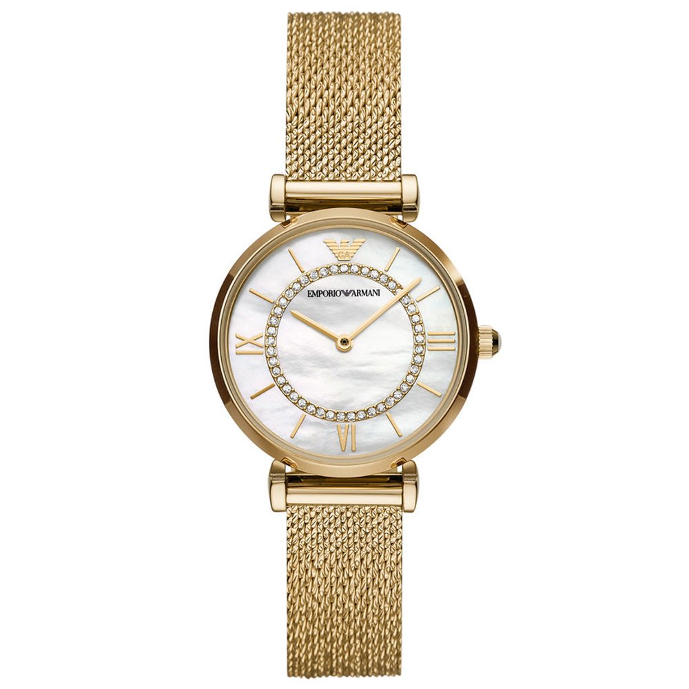 Emporio Armani AR11321 Gold Gianni T-Bar Ladies Watch - WATCH & WATCH