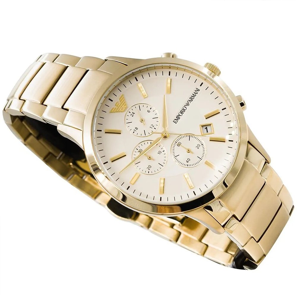 Emporio Armani AR11332 Chronograph Men's Watch Renato Gold - WATCH & WATCH