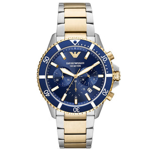 Emporio Armani AR11362 Chronograph Diver Two Tone Men's Watch - WATCH & WATCH