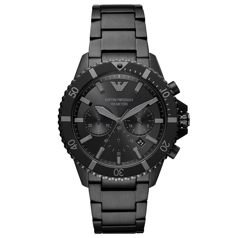 Emporio Armani AR11363 All Black Chronograph Men’s Watch - WATCH & WATCH