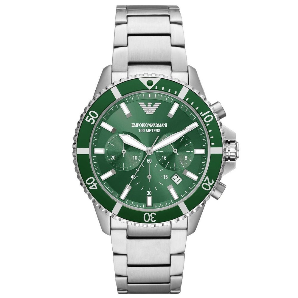 Emporio Armani AR11500 Diver Green Men’s Watch - WATCH & WATCH