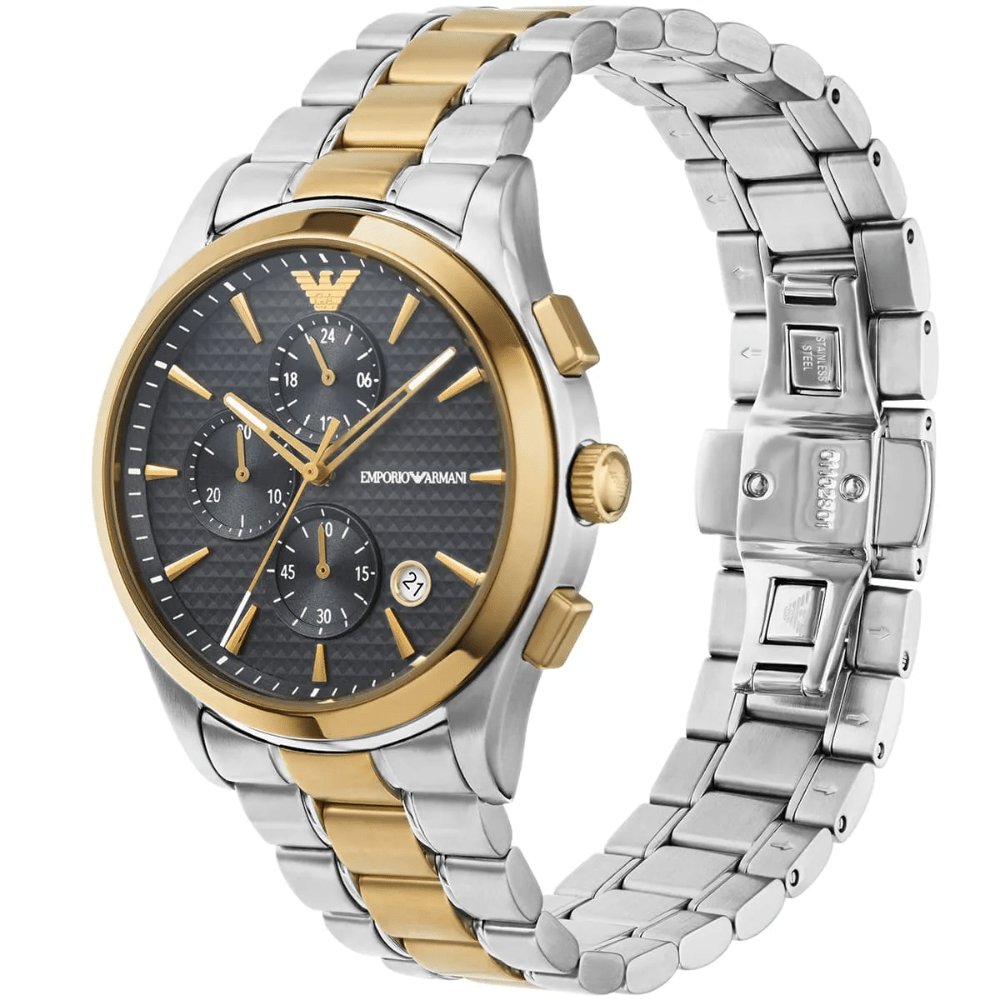 Emporio Armani AR11527 Chronograph Two - Tone Men’s Watch - WATCH & WATCH