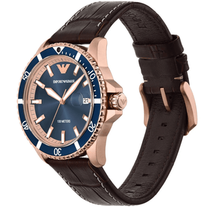 Emporio Armani AR11556 Diver Blue Dial Men's Watch - WATCH & WATCH