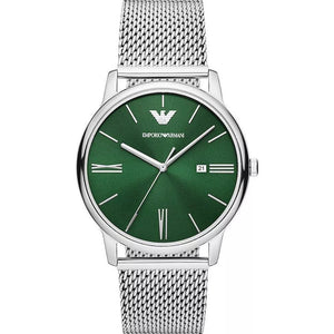 Emporio Armani AR11578 Minimalist Green Dial Men’s Watch - WATCH & WATCH