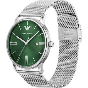 Emporio Armani AR11578 Minimalist Green Dial Men’s Watch - WATCH & WATCH